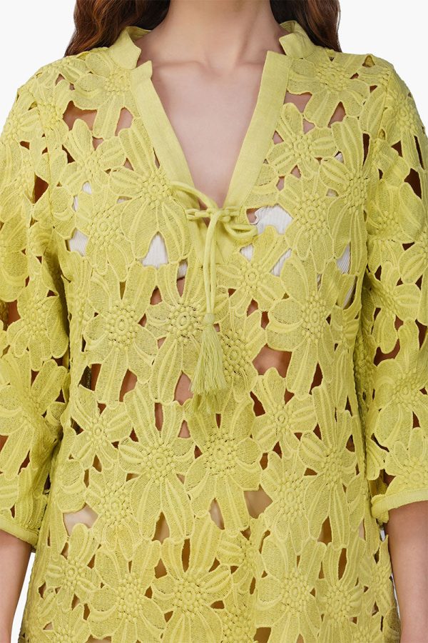 Fall For Neon Floral Lace Cover Up Dress - Image 5