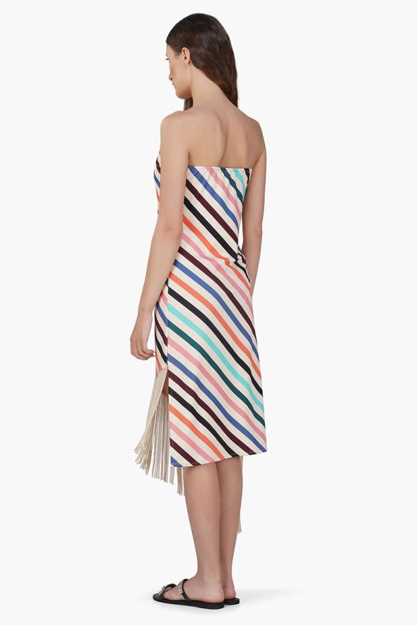 Stripe Staple Fringes Body Cone Dress - Image 4