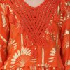 Sunset Palm Foil Tassel Blouse - Image 5