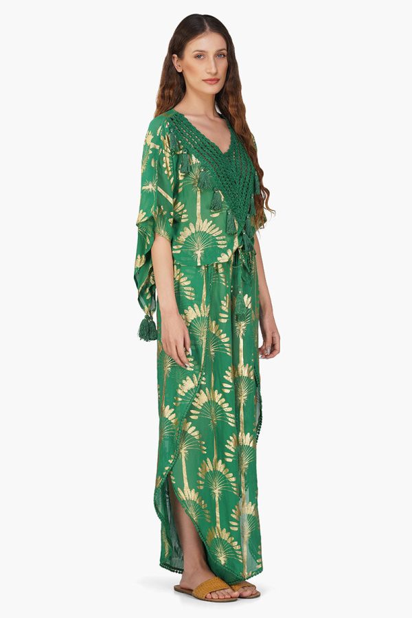 Pine Green Palm Tassel Blouse - Image 3