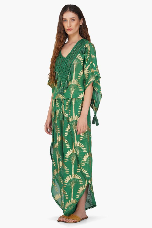 Pine Green Palm Tassel Blouse - Image 4