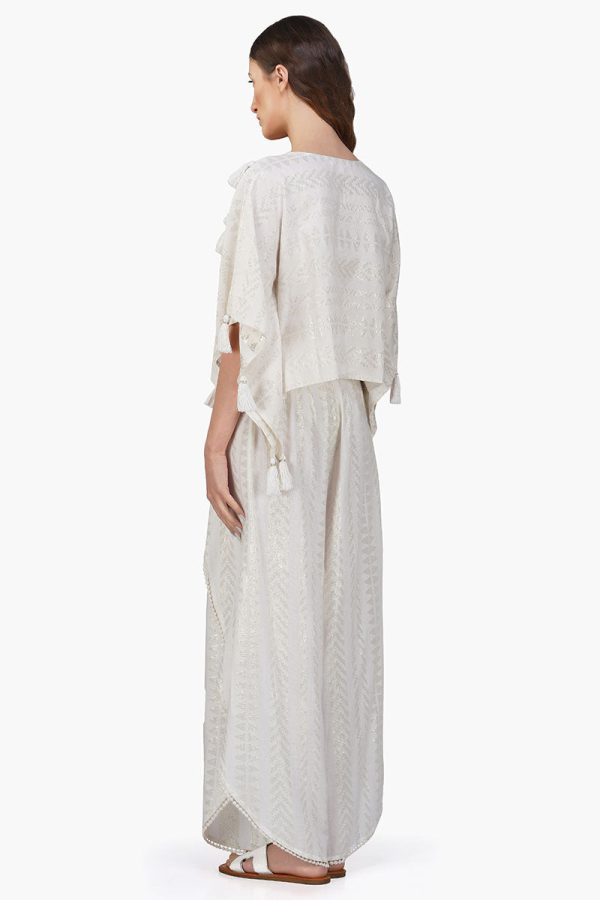 Golden Pearl Lurex Tassel Crochet Blouse - Image 4
