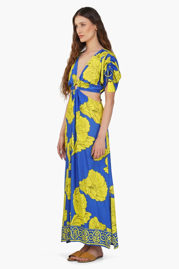 Yellow Daze Printed Ring Maxi Dress - Image 3