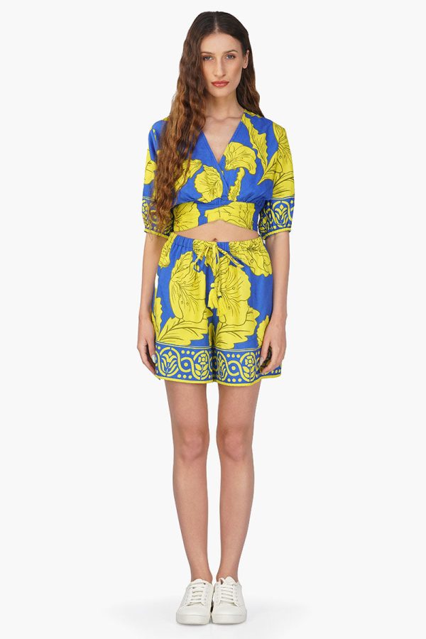 Yellow Daze Printed Crop Top