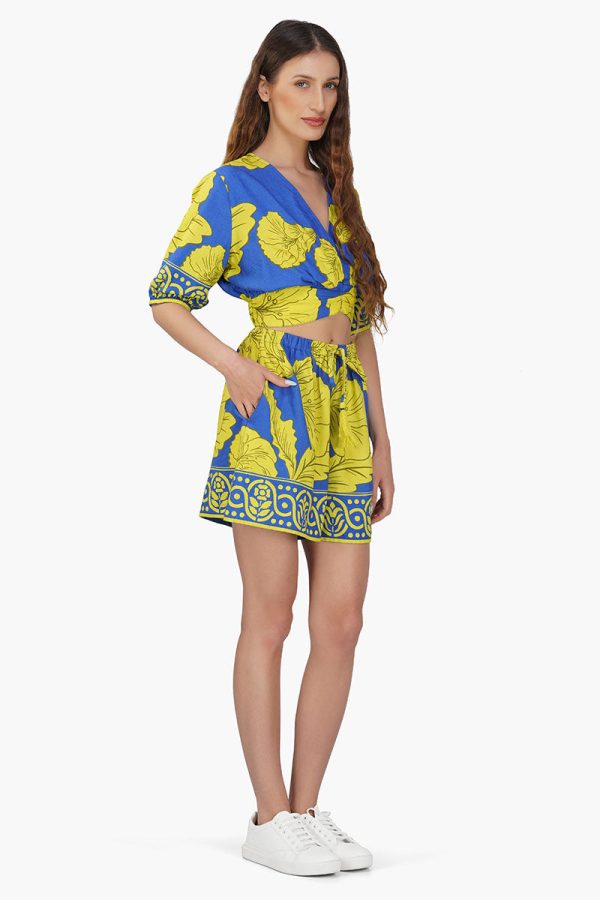 Yellow Daze Printed Crop Top - Image 2