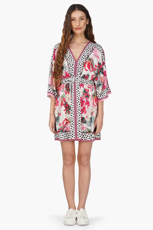 Flamingo Paradise Short Kaftan Dress - Image 2