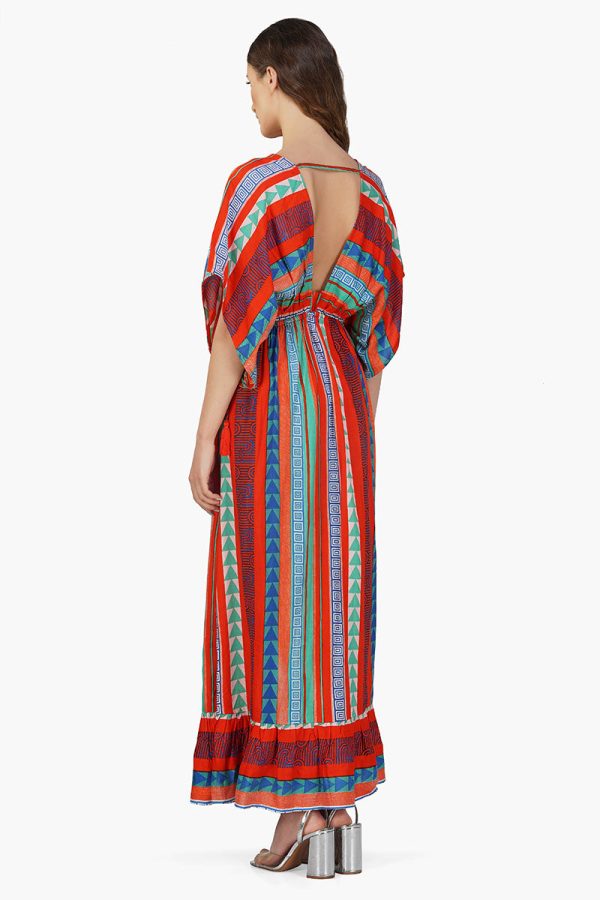 Ruby Aztec Printed Stripe Maxi Dress - Image 4