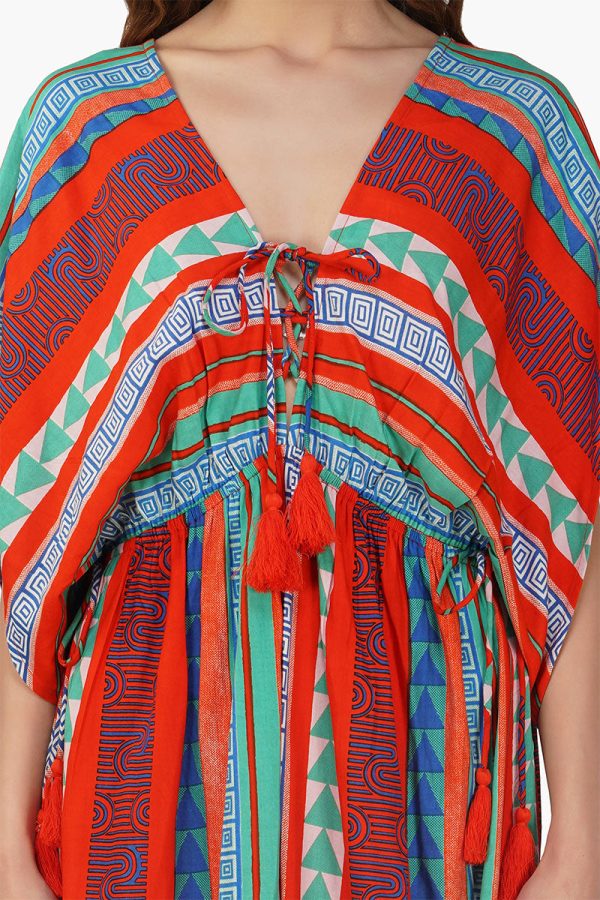 Ruby Aztec Printed Stripe Maxi Dress - Image 5
