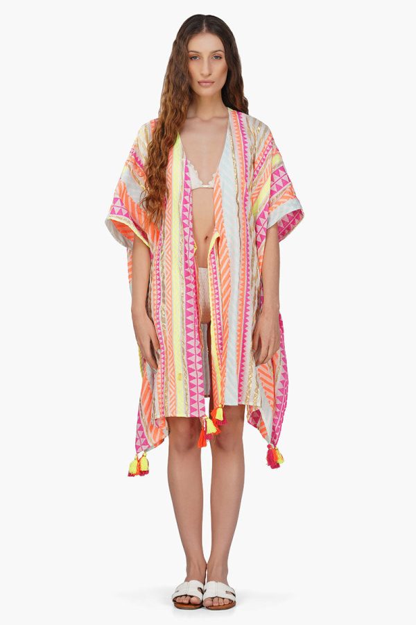 Fluorescent Striped Cover Up - Image 2