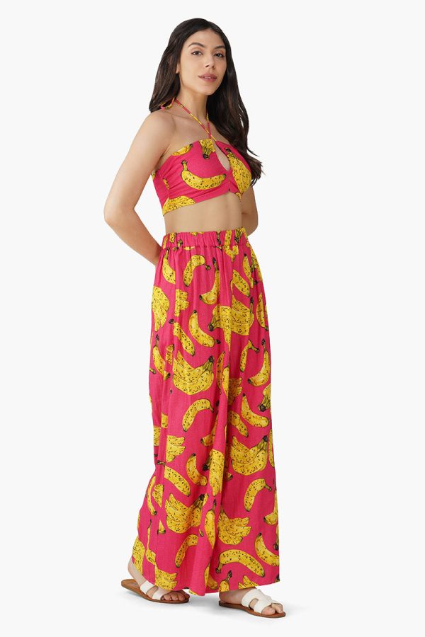 Just Bananas Pink Halter Top - Image 2
