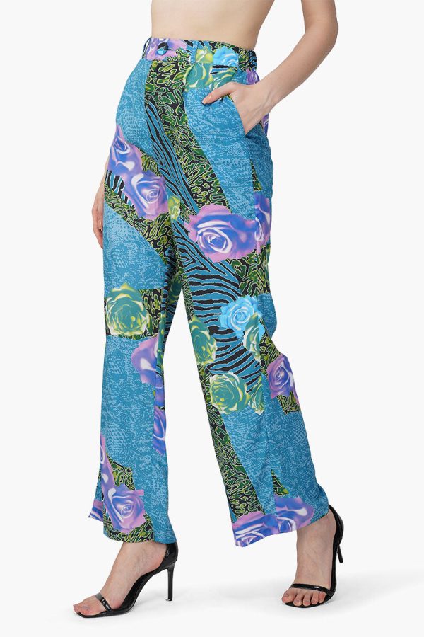 Blue Carribean Floral Printed Pant - Image 3
