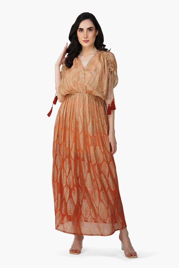 Sandstone Lurex Ombray Maxi Dress - Image 2