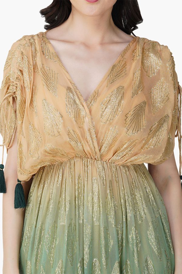 Jungle Green Ombray Lurex Maxi Dress - Image 6