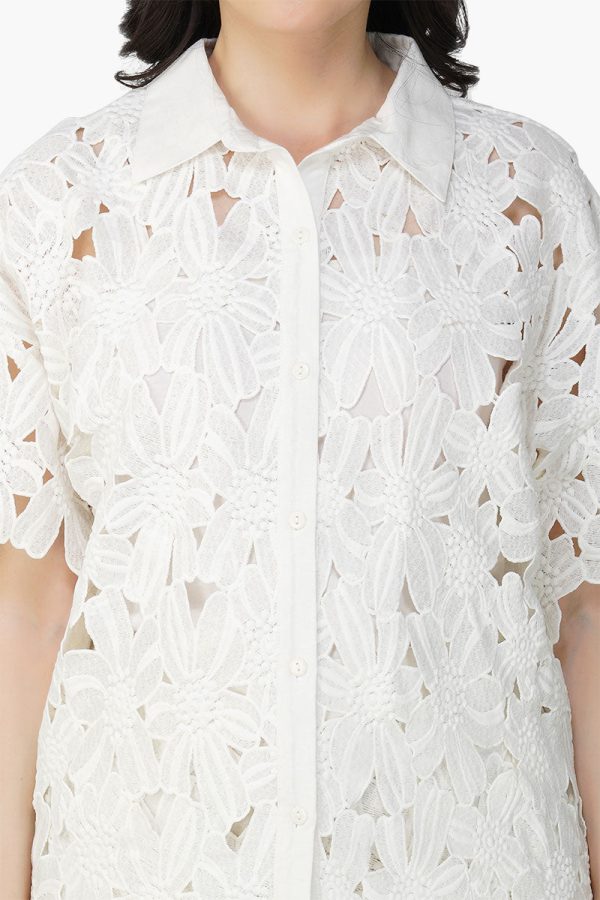 Pearl Lace Flower Shirt - Image 5