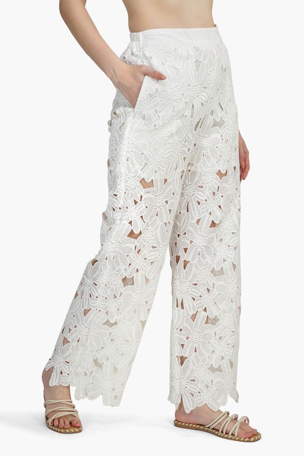Pearl Lace Flower Trouser - Image 2