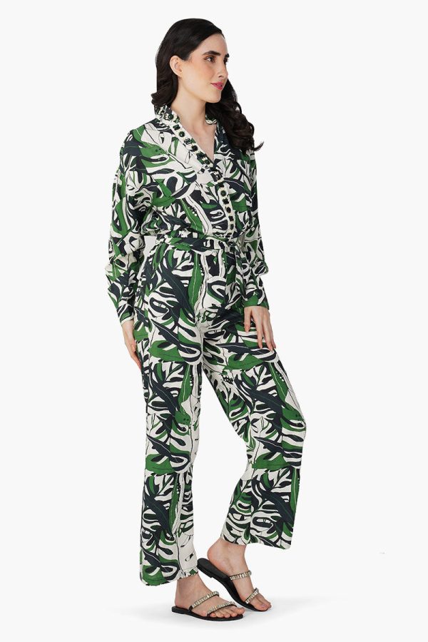 Green Birch Tropical Printed Jumpsuit - Image 2