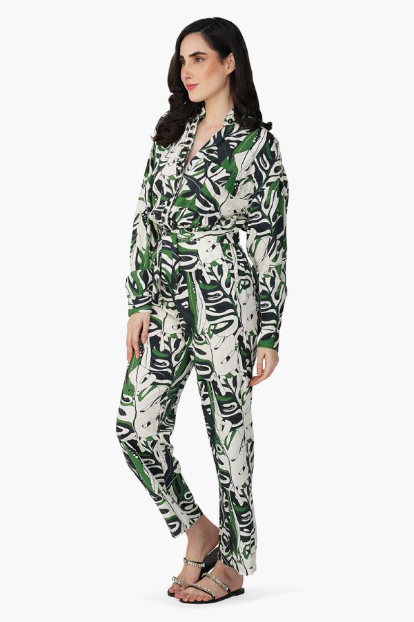 Green Birch Tropical Printed Jumpsuit - Image 3