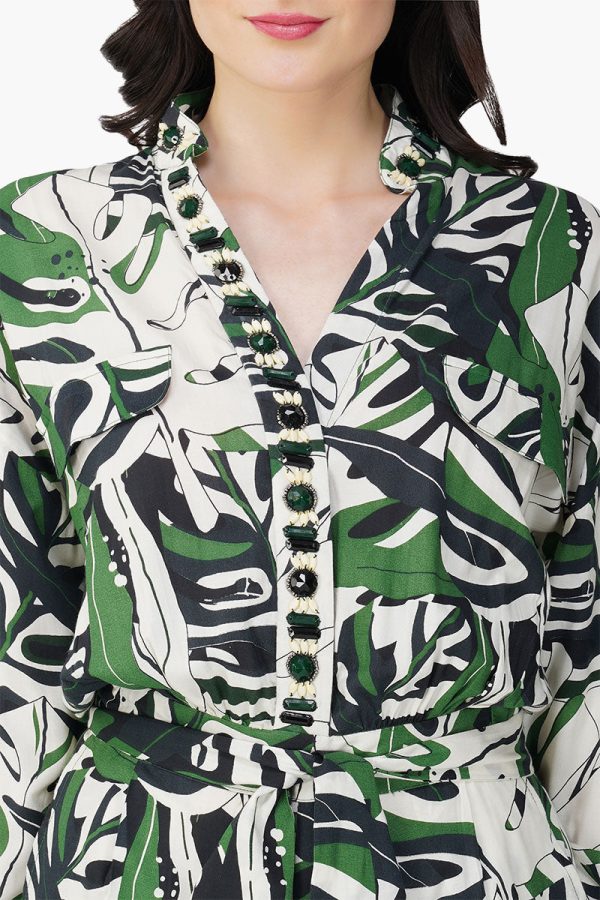 Green Birch Tropical Printed Jumpsuit - Image 5