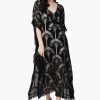 Silver Black Foil Printed Kaftan