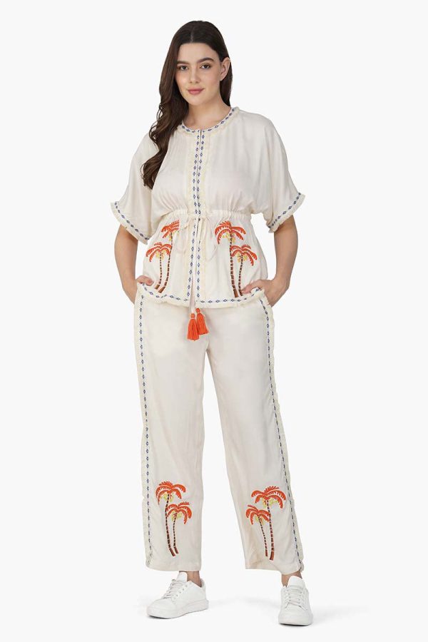 Palm Queen Embellished Short Cover Up - Image 2