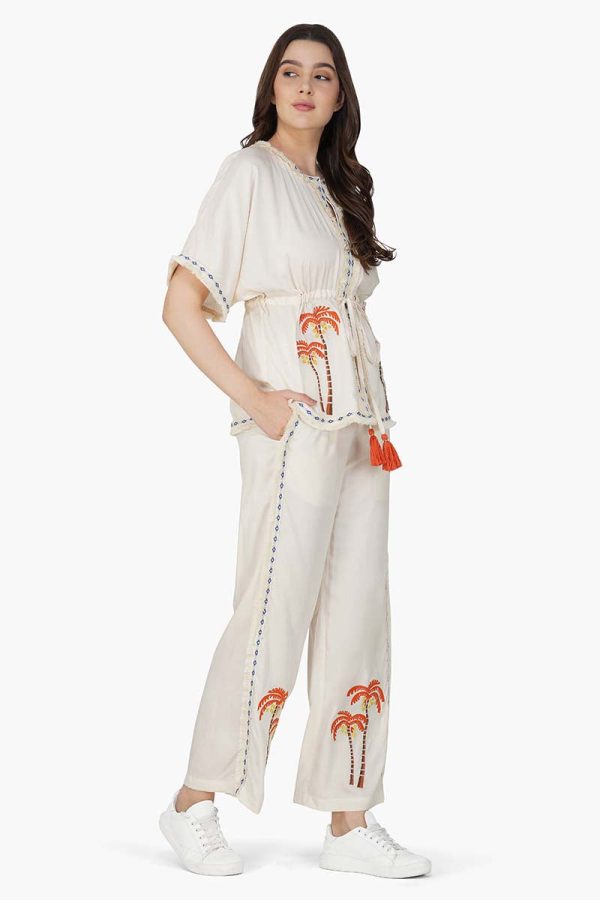 Palm Queen Embellished Short Cover Up - Image 3