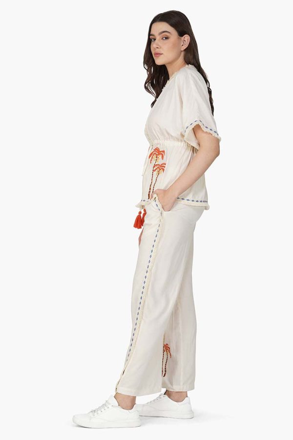 Palm Queen Embellished Short Cover Up - Image 4