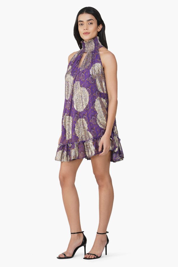 Victoria Iris Printed Short Dress - Image 3