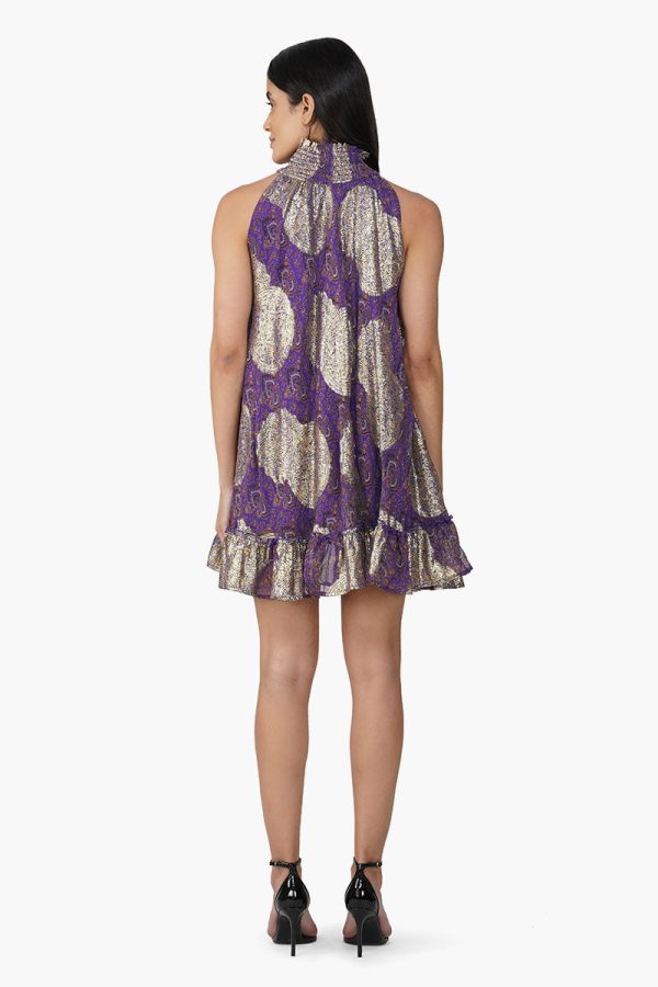 Victoria Iris Printed Short Dress - Image 4