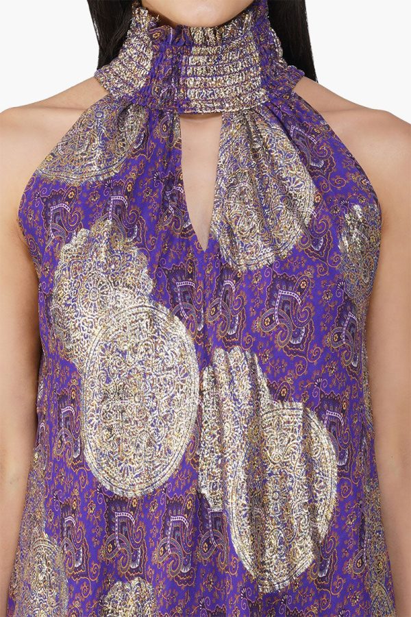 Victoria Iris Printed Short Dress - Image 5