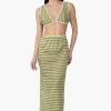 Green  Chevron Crochet Lace Fabric Skirt