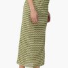 Green  Chevron Crochet Lace Fabric Skirt - Image 3