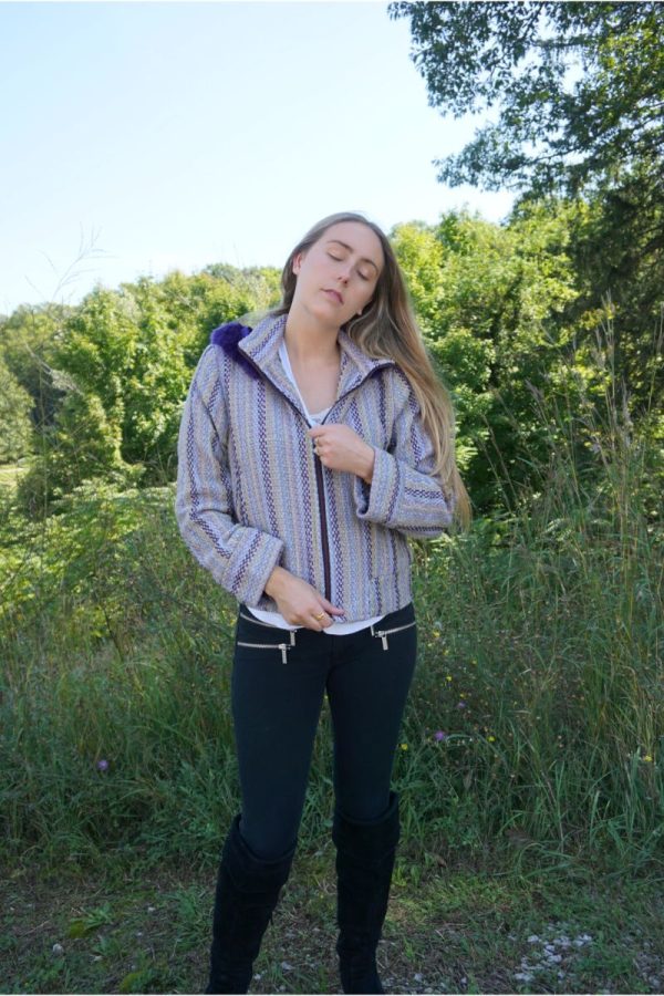 Purple Passion Faux Fur Bomber Jacket - Image 6