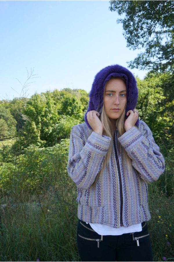 Purple Passion Faux Fur Bomber Jacket - Image 7