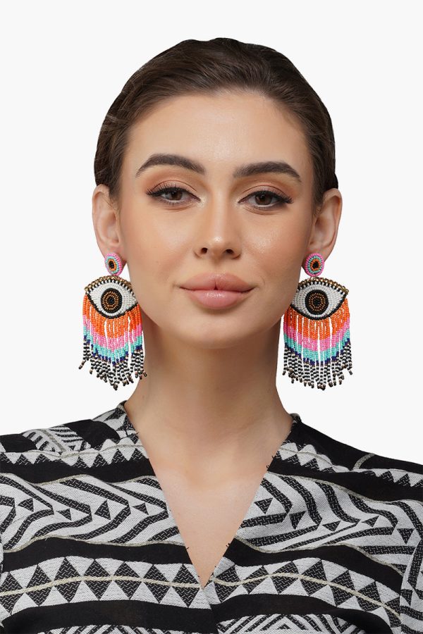 Rainbow Evil Eye Earrings - Image 2