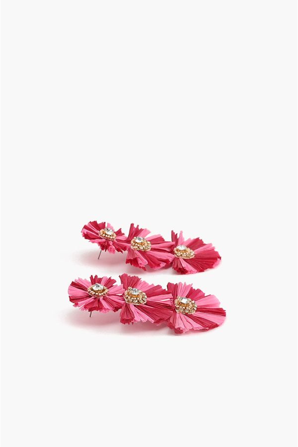 Pink Raffia Earrings - Image 4