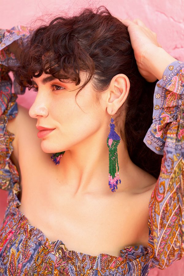 Peacock Plumes Earrings - Image 2