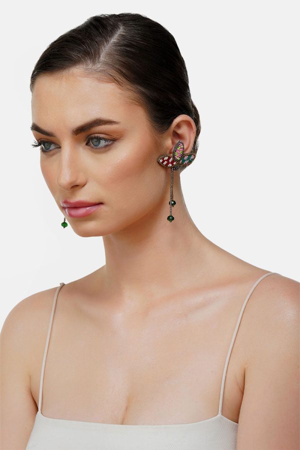 Petal Drop Beaded Earrings - Image 3