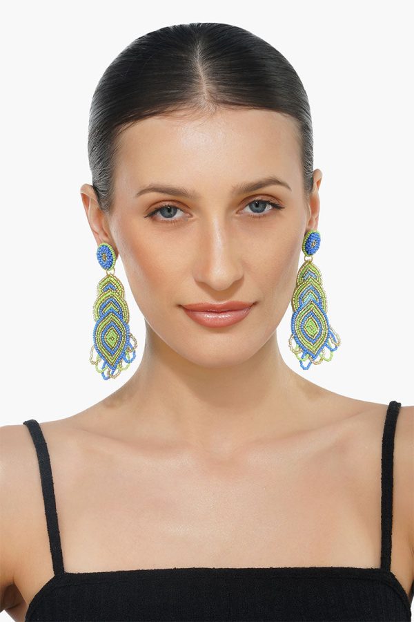 Blue Haze Beaded Earrings - Image 3