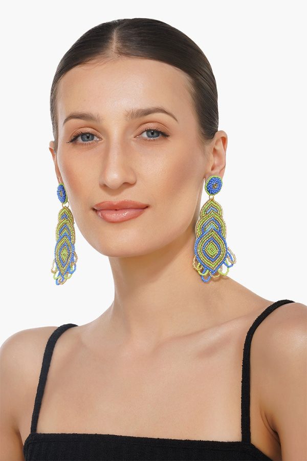 Blue Haze Beaded Earrings - Image 4