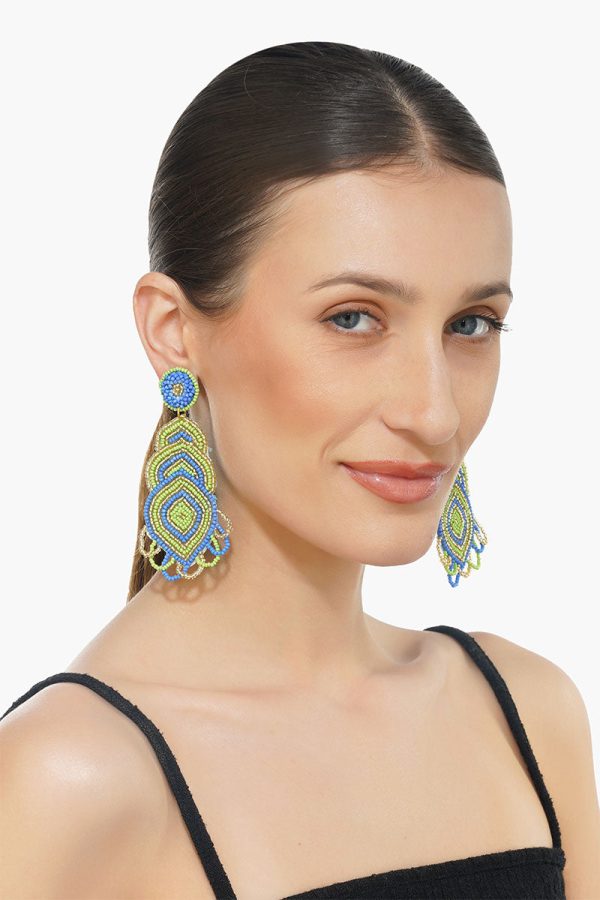 Blue Haze Beaded Earrings - Image 5
