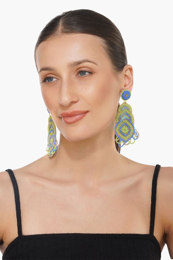 Blue Haze Beaded Earrings - Image 6