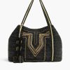 Luxe Love Tote - Hand Beaded Large Black Tote For Women
