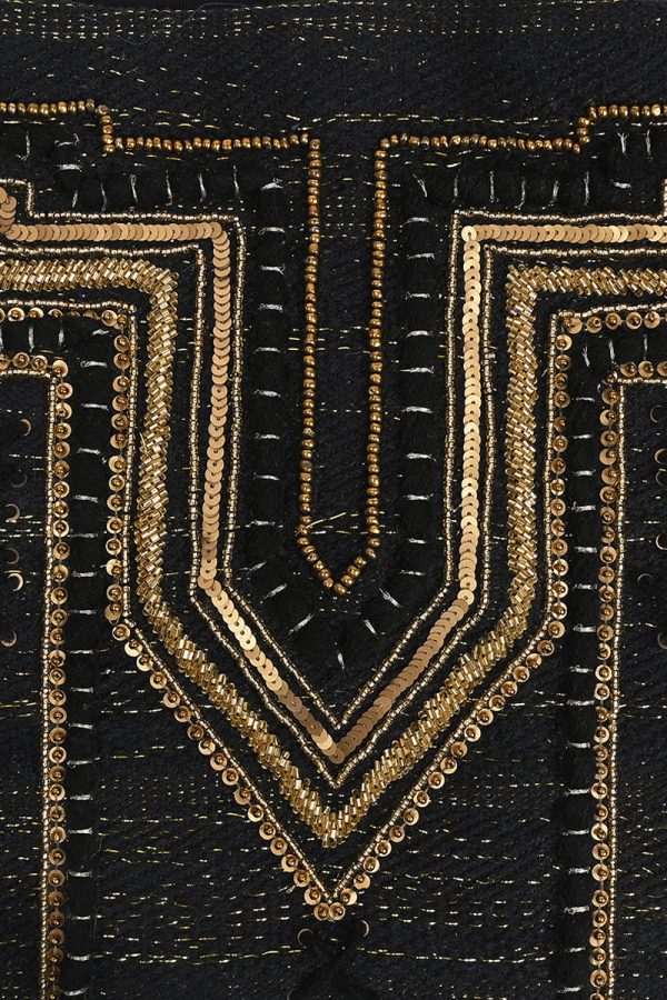 Luxe Love Tote - Hand Beaded Large Black Tote For Women - Image 2
