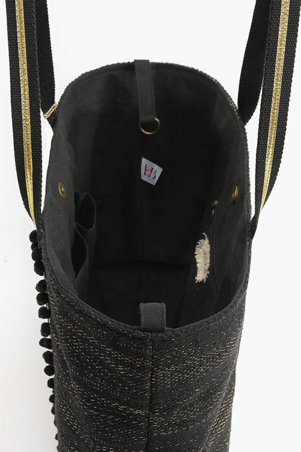 Luxe Love Tote - Hand Beaded Large Black Tote For Women - Image 5